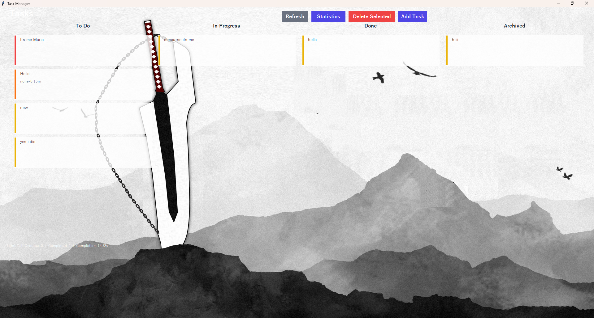 Task manager for forgetful people